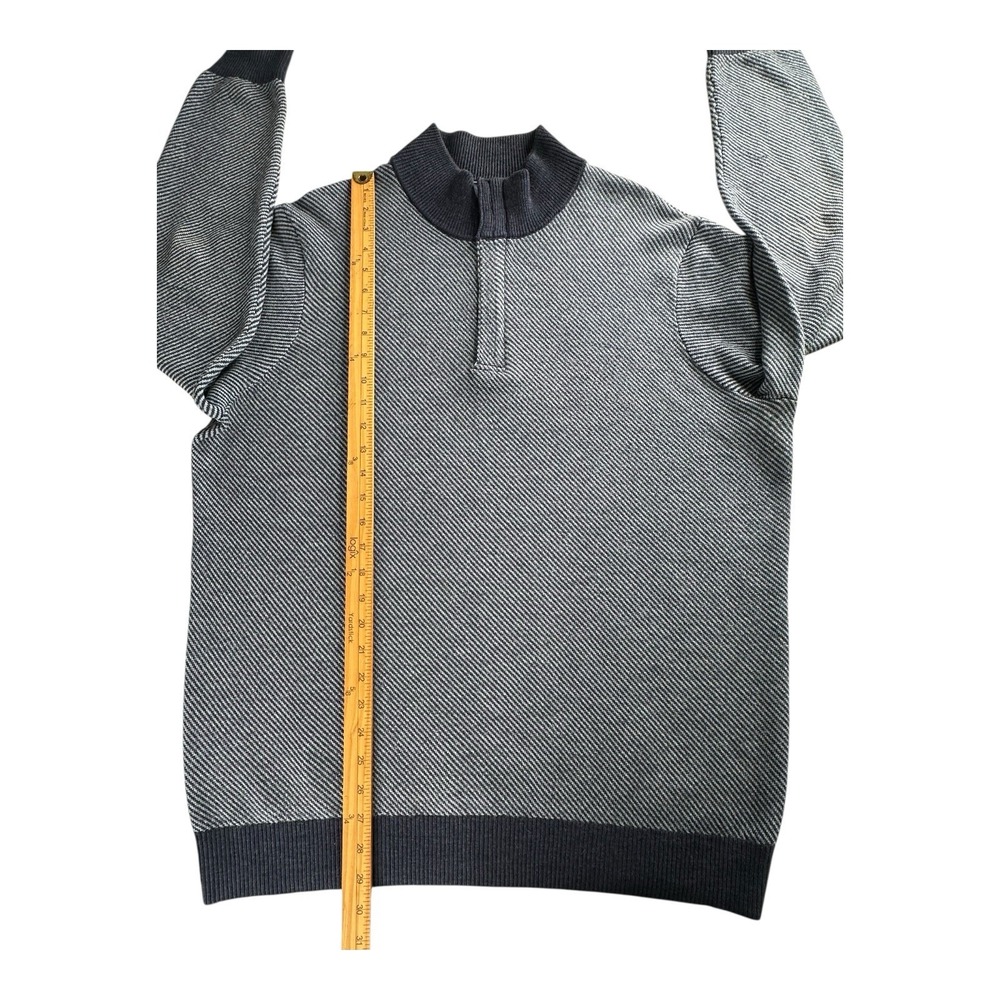 Vineyard Vines Pullover Sweater Mens Blue Mille‎ Merino Wool Quarter Sz XL - Picture 6 of 14
